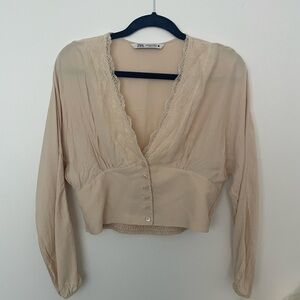 ZARA blouse. Beige. XS